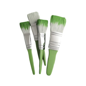 K&D Assorted Green Handle Paint Brush Set - 4-Piece